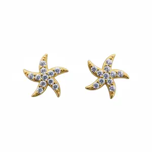 10K Gold Small Stud Earrings with Screw Back Closure