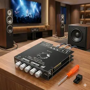 Upgrade Home Car Audio: TDA7498E 160Wx2 Bluetooth 5.0 Amplifier Module, USB/AUX Input, Bass/Treble Knobs, Subwoofer Support, 15-36V DC Power, Car Stereo Upgrade
