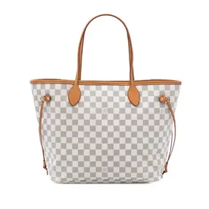 Pre-owned Louis Vuitton Canvas Coated, Leather Travel Bags Neverfull NM Tote Damier MM by Rebag
