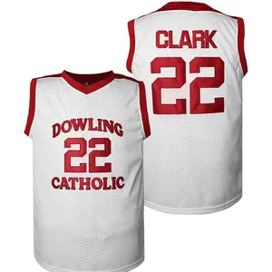 Men's #22 Clark Retro Vintage Throwback Basketball Jersey Embroidered Breathable Material Ergonomic Fit