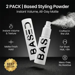BASED Hair Texture Powder [2-Pack] | Instant Volume & Texture | Lightweight, Matte Finish Men's Styling Dust | Simple, Effective, BASED