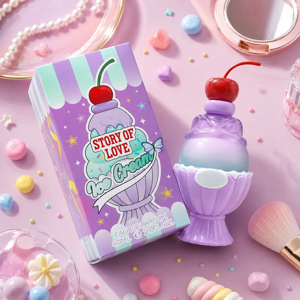 Strawberry Vanilla Dream Eau de Parfum for Women, Sweet Fruity Gourmand Fragrance with Creamy Berry Notes, Long Lasting Perfume Spray, Cute Dessert Bottle, Romantic Gift for Her