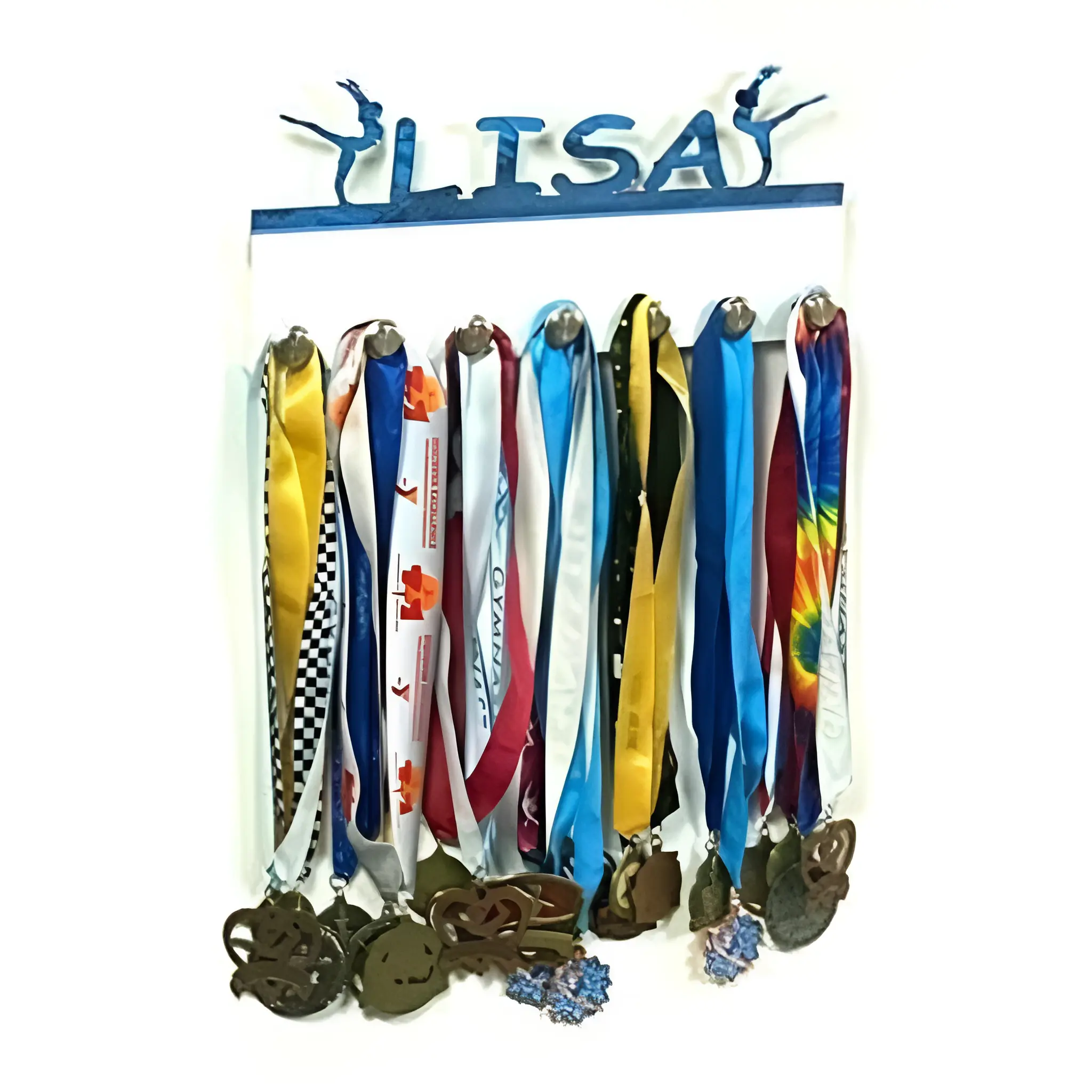 Personalized Dancer Medal Holder for Girls – Custom Dance Award Display Rack, Handmade Wall Organizer for Ribbons, Trophies & Medals, Sports Storage Décor for Bedroom or Studio