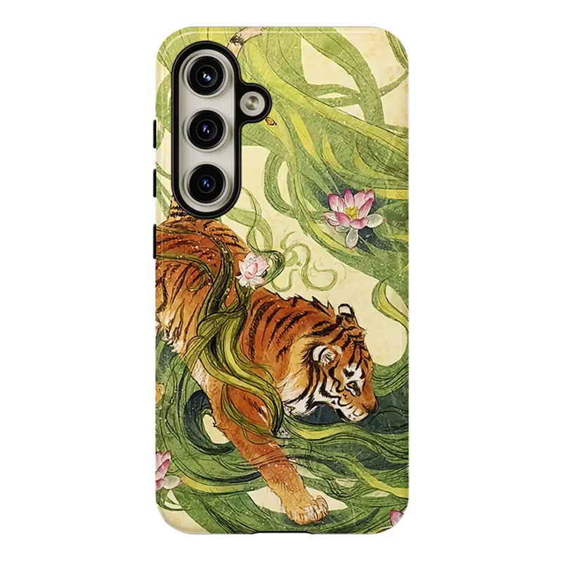Vintage Chinese Tigers Phone Cases , Japanese Traditional Art Print Shockproof Rugged Cover Dual Layer Soft TPU Hard Bumper Shell for Samsung S26 S25 S24 S23 S22 S21 NOTE20 Ultra A71 A56 A36 Plus FE A06 A13 A14 A15 A16 A23 A25 A26 A34 A57 A37 A54 A55 Edge