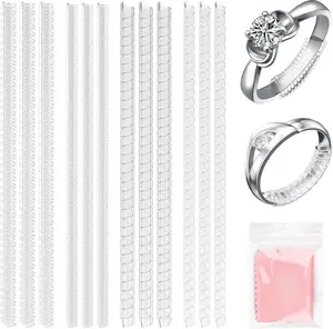 Ring Sizer for Loose Rings, 12 Pack 4 Sizes, Invisible Clear Silicone, Non-Slip Adjustable Ring Sizers, Ring Resizer and Tightener Guards, for Women and Men