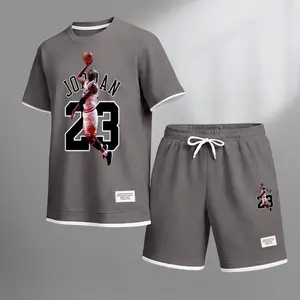 Men's No.23 Player Print Waffle Fabric Short-Sleeved Shirt And Shorts Set