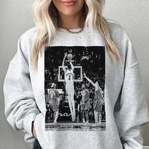 Wemby Three Point Shot Tee, Vintage Basketball Graphic Sweatshirt, Game Day Hoops Fan