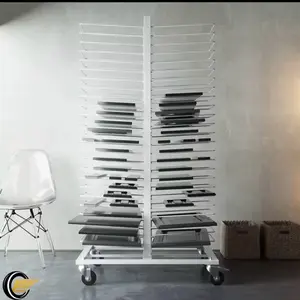 Heavy-Duty 50 Shelves Paint Drying Rack with 4 Casters, 25lbs per Shelf for Cabinet Doors, Full-Size Panels, Art Studios – Mobile & Sturdy