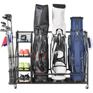 Golf Storage Garage Organizer, Golf Bag Storage Stand and Other Golfing Equipment Rack, Extra Storage Rack for Golf Clubs