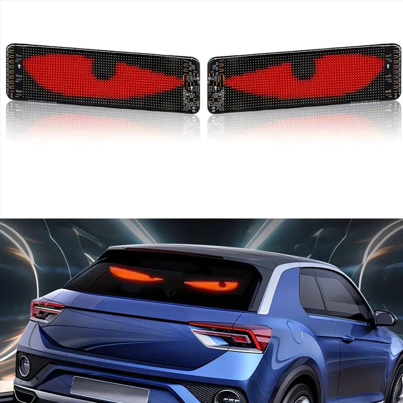 Animated Eye Screen USB 5V Quantity Optional Flexible LED Display Screen Automotive Neon Light Advertising Sign Display Screen Suitable for Car Parties, Shop Concerts, Christmas And Festival Decoration, Without Battery
