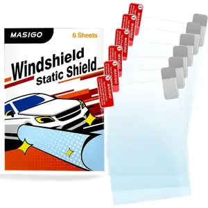 Windshield Sticker Applicator – 6 Pack, 4 x 6 Inch Heat-Resistant PET Film with Static Cling For Easy Decal Application, Removal, and Re-Application