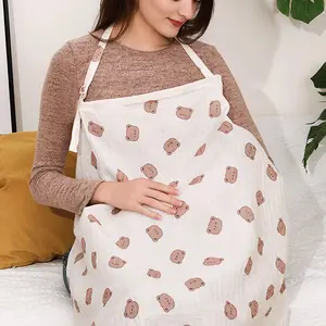 Women's Nursing Towel, Bear Print Mom Nursing Cover, Lightweight Breathable Design, Perfect for Pregnancy, Daily Essential