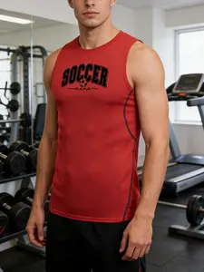 Men's Compression Vest with Soccer Graphic Moisture Wicking Athletic Tank Top High Elasticity Bodybuilding Base Layer Summer Cool Dry Fitness Top