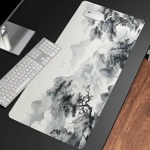 Chinese Ink Painting Pattern Mouse Pad, Rectangle Gaming Mouse Pad, Office Desktop Computer Laptop Mouse Pad for Home Office Game Room, Desk Accessories, Desktop Accessory
