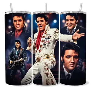 Elvis Presley 20 oz Tumbler - BPA Free, stainless steel, Leak proof, durable, with clear lid