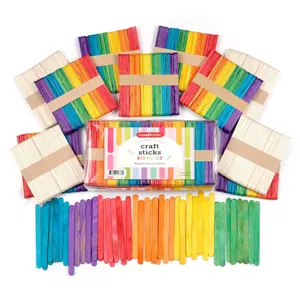 Incraftables Colored Popsicle Sticks for Crafts 600pcs (7 Colors). Large Colorful Wood Craft Sticks for DIY Decor & Ice Cream. Bulk Wide & Jumbo Wooden Craft Popsicle Sticks for Kids & Adults (4.5”)