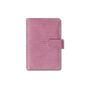 Pink Croc Cash Binder: A6 6-Ring Wallet for Savings Envelopes & Sinking Funds