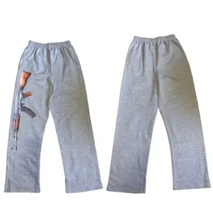 Grey AK47 Sweatpants straight-leg pant baggy sweats Classic Menswear Trouser