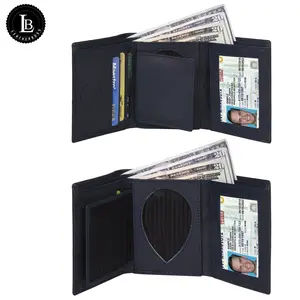 LEATHER BADGE ID HOLDER 'SHIELD' SHAPE TRIFOLD WALLET NEW VERY RARE WALLET