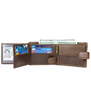 Men's Leather Bifold Wallet - Vintage Top-Grain Cowhide, Compact, Durable, High-Capacity Card Slots & Cash Compartments, Fashion Brown Men's Wallet for Daily Use, Brown Men's Wallets
