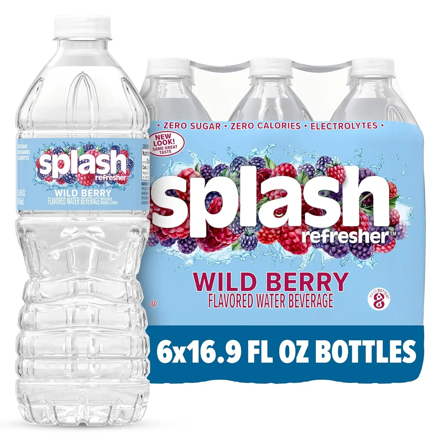 Wild Berry Flavored Water Bottles – Electrolyte Enhanced Refreshing Bottled Water, Zero Sugar & Zero Calories, 16.9 Fl Oz (6 Pack)