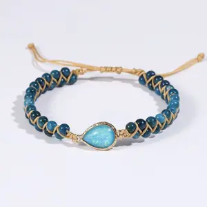 Apatite Fashion Design Bracelet Natural Healing Crystal Gorgeous Stone Gemstone Jewelry Energy Love Girlfriend Boyfriend Souvenir Valentine Anniversary New Year Christmas Halloween Birthday Gift