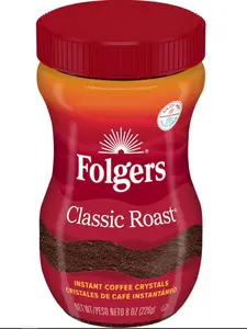 Folgers Classic Roast Instant Coffee, 8-Ounce Jar 2 Pack