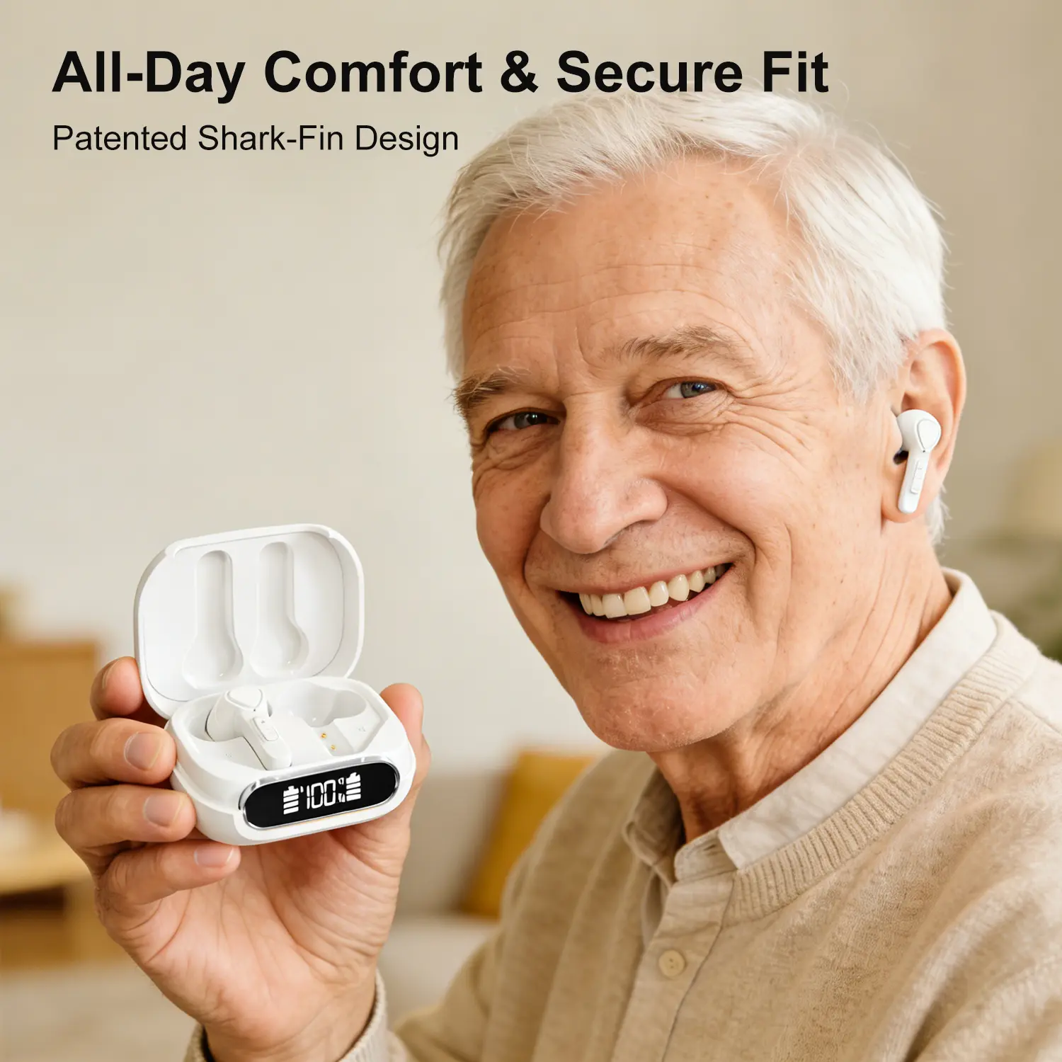 【Tangsonic】TS755 OTC Rechargeable Hearing Aids for Seniors Adults, Digital Noise Cancelling with LED Power Display, In-Ear Hearing Assist Devices for Mild to Moderate Hearing Loss, Comfort & Clear Sound,hearing aid earbuds sohochic