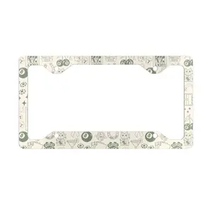 Lucky License Plate Frame Metal License Frame 2 Hole Car Accessory Plate Cover Saint Pactrick Day Bachelorette Las Vegas Luck 8 Ace Sage