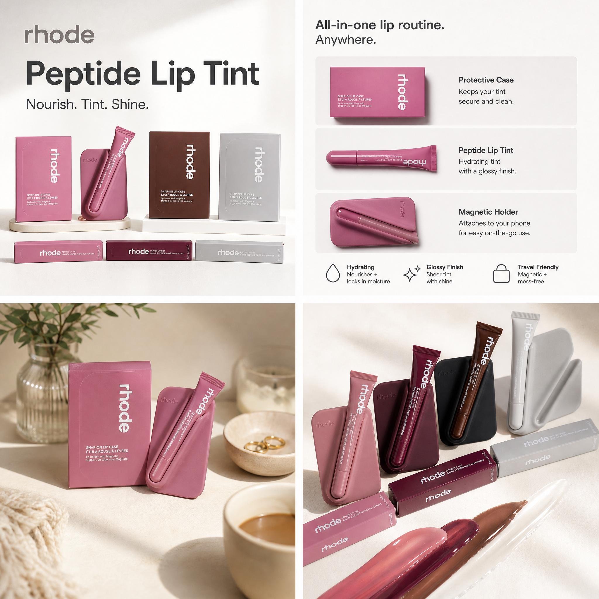 Snap-On Lip Gloss Holder Phone Case with MagSafe for iPhone 17 16 15 14 13 Pro Max - On-the-Go Lipstick Storage Glossy Protective Cover  Summervibes