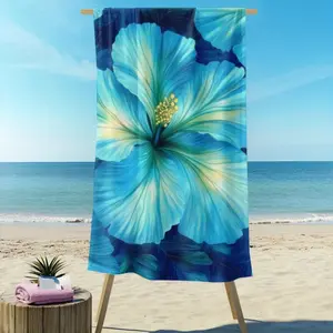 1PC Tropical Beach Towel - Vibrant Blue Floral Design Quick-Drying  Lightweight Unisex Ideal for Men  Women Perfect for Beach Travel Camping Vacations | Beach Blanket with Tropical Theme Durable Fabric