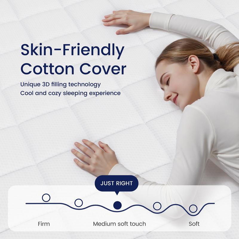 【SD】16 inch Queen size King Size Mattress in a Box, Medium Pocket Spring and Gel Memory Foam for Superior Comfort, Pressure Relief, Strong Edge Support