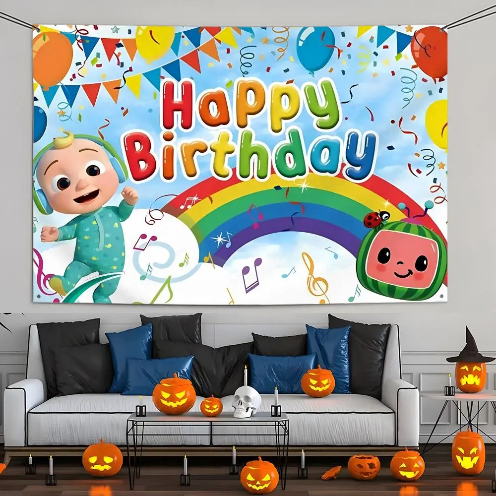 Kawaii Cartoon cute C-CoComelons baby Flags Flag - Ultra Soft Skin-Friendly Machine Washable Fade Resistant Banner Decoration |       HD Print Lightweight Durable Outdoor Indoor Garden Flag
