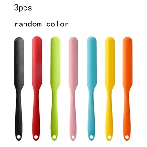 3pcs Silicone Spatulas Set with Long Handles, Heat Resistant Kitchen Scraper Blade, Peanut Butter Knife, Baking, Frosting, Cake Cream Smoother, Pastry Decorating Tools, Baking Utensils Supplies