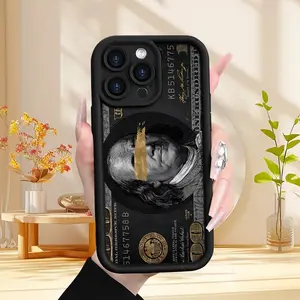 Trendy Luxury Phone Case with Dollar Design, Matte Finish, Full Lens Protection, Fits iPhone 15 14 13 12 11 XS XR X 7 8 Plus Pro Max Mini