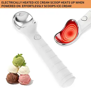 Heated Ice Cream Scoop – Electric Scooper for Hard Ice Cream and Desserts, Handheld Heating Up to 158°F, Rechargeable  Easy to Clean, Ideal Summer Gift kitchen gadgets Utensils Kitchenware