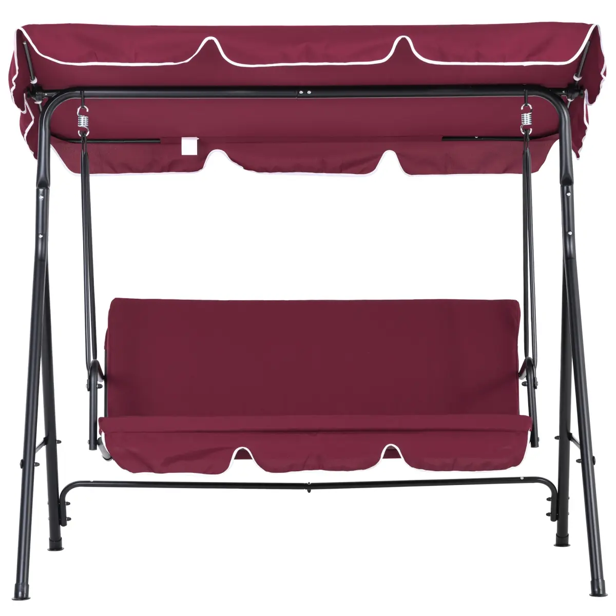 3-Seater Beige Outdoor Patio Swing Chair with Adjustable, Weather Resistant Canopy, Weather Resistant Canopy Swings