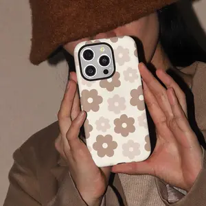 Flower Pattern Chic Cool Unique Two-In-One Film Case - Tough, Dual Layered Case for Superior Protection, Durable, Drop-proof - for iPhone 16, 15, 14, 13, 12, 11, Plus, Pro, Max, Perfect Birthday Gift New Year Gift for Fr Compatible with Samsung Galaxy S25