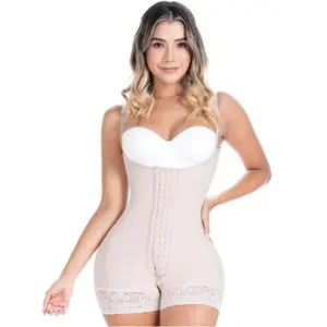 SONRYSE 068BF | Fajas Colombianas Postpartum & Post Surgery Tummy Tuck Lipo Compression Garment Open Bust Short Shapewear Bodysuit | Powernet Womenswear Underwear