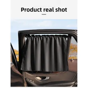 Small Rear Window Sunshade with Suction Cup - Fully Blackout Sun Protection for Car Back Window - Rear Privacy Curtain