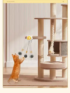 Cat teaser stick, pet toy, up and down cat ball, self-entertainment and boredom-relieving toy ball, automatic telescopic cat toy, cat toy