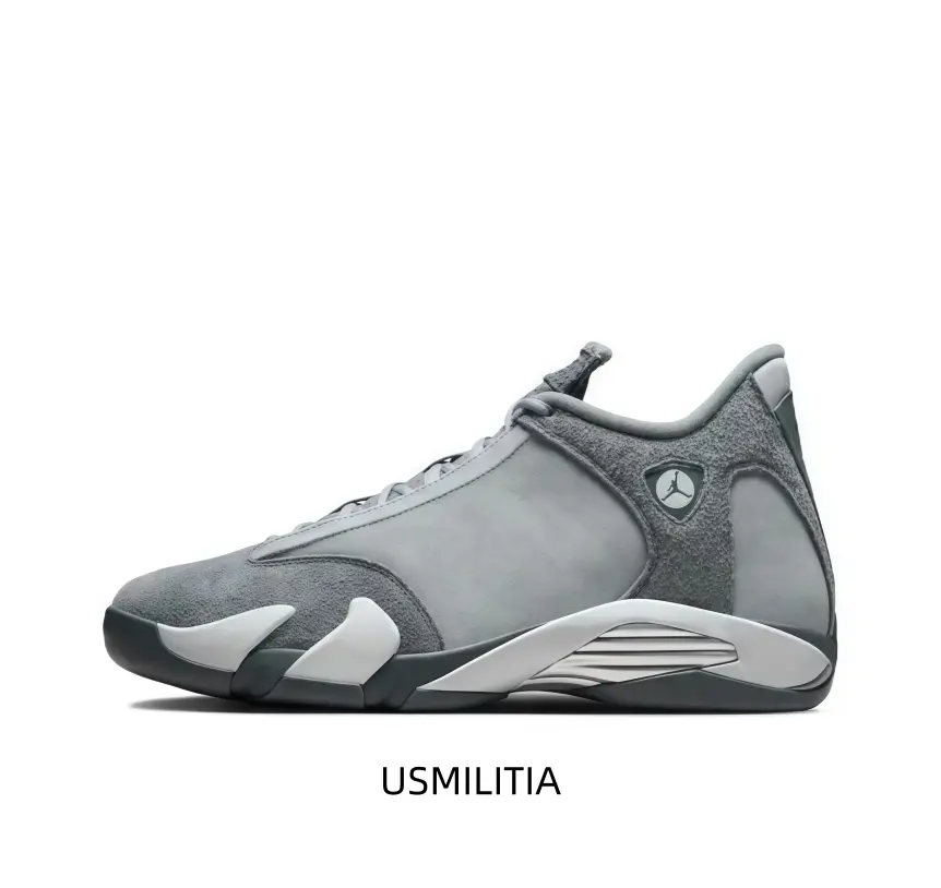 Gradient Gray Mid-Top Sports Footwear - Matte White Shark-Toe Outsole Detail, Collectible Neutral Kicks for OOTD Enthusiasts