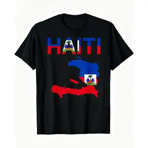 100%25 Cotton Unisex Happy Haitian Flag Day Cool Haiti Flag Map Haitian Pride T-Shirt graphic tees Say You Swear Grunge Album 67 Eat Sleep Goon Repeat 90s good Casual Short Sleeve Rifle Quick-Dry Moisture - Wicking Crew Vintage In Utero Print Anime- Top