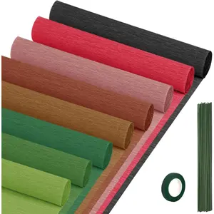 Crepe Paper Streamers 8 Rolls, 10 x 98Inch 8 Earth Tone Colors Crepe Paper Sheets for DIY  Colourful Paper Flower Wrapping Paper Crafts Birthday Wedding Holiday Party Decorations