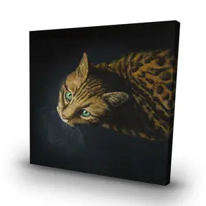 Begin Home Decor C1RC3232ZWBV8J 32 x 32 in. Bengal Cat Bedroom Feline Canvas - Stylish Home Decor