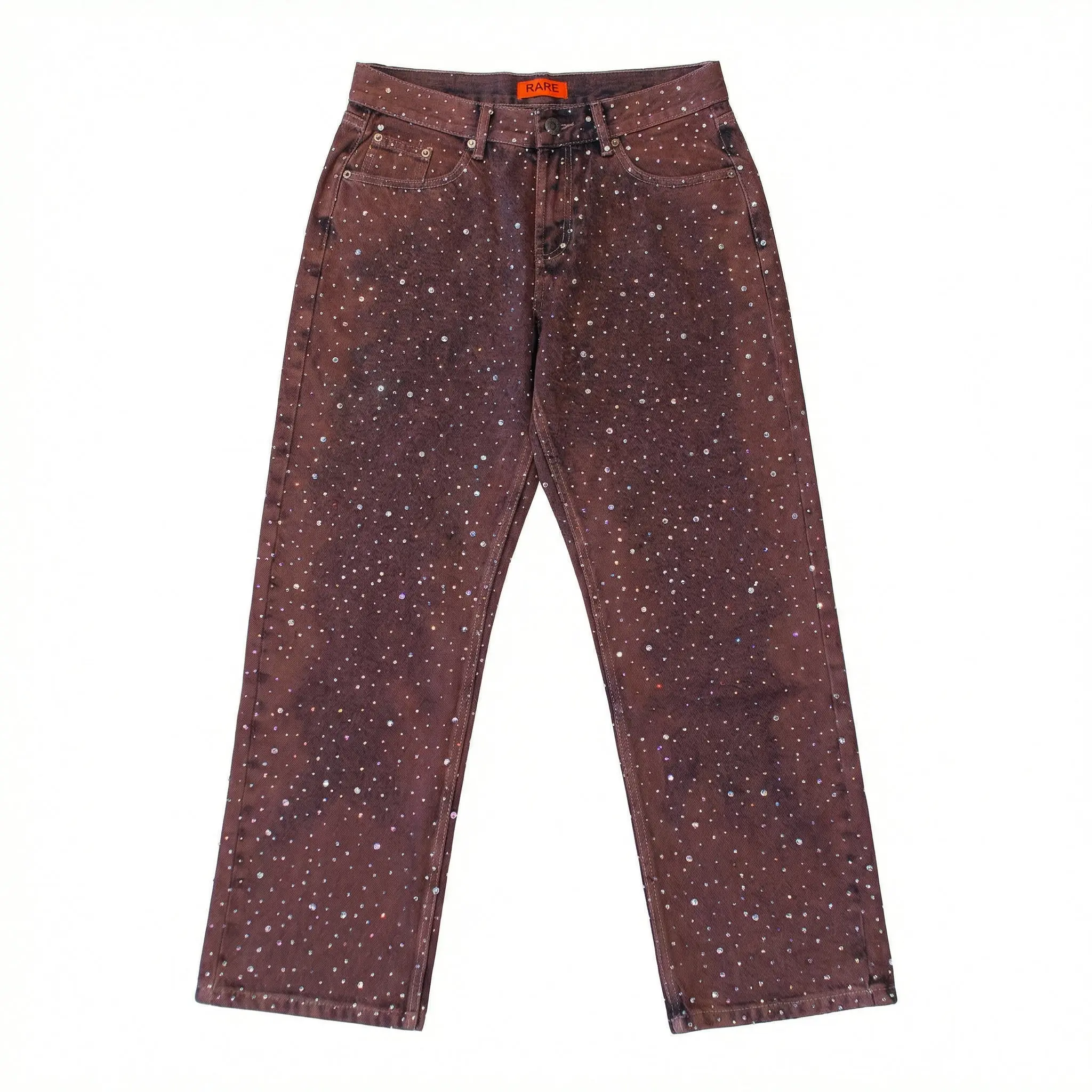 Purple Rhinestone Denim Jeans