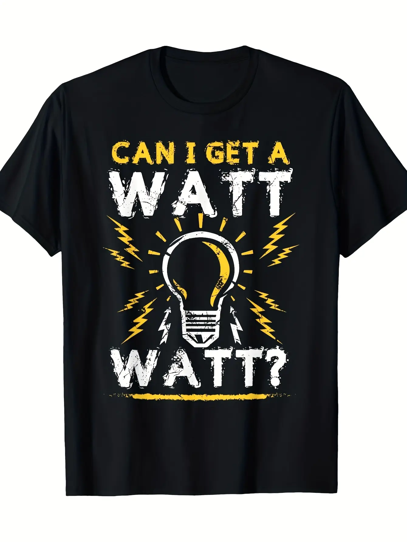 Can I Get A Watt Watt T-Shirt - Electrician Gift w unisex soft cotton short sleeve t shirt, vintage graphic casual tee for men women teens, perfect birthday holiday gift for camping travel gym daily street  wear