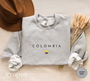 Colombia Sweatshirt, Colombia Crewneck Shirt, Colombia Hoodie, Colombia Gift, Colombia Flag Pullover