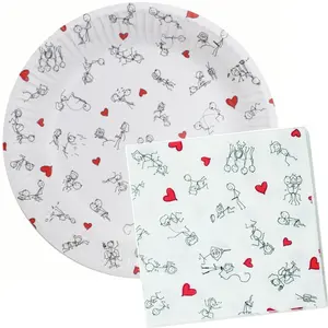 Dirty Stick Figures Party Plates & Napkins Set – Funny Bachelorette Decorations