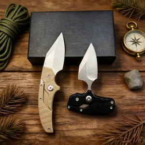 Premium D2 Steel Folding Camping BBQ Knife - Ergonomic PP Handle Multi-Functional Outdoor Tool, Ideal Gift for Outdoor Enthusiasts, Camping & Hiking Knives